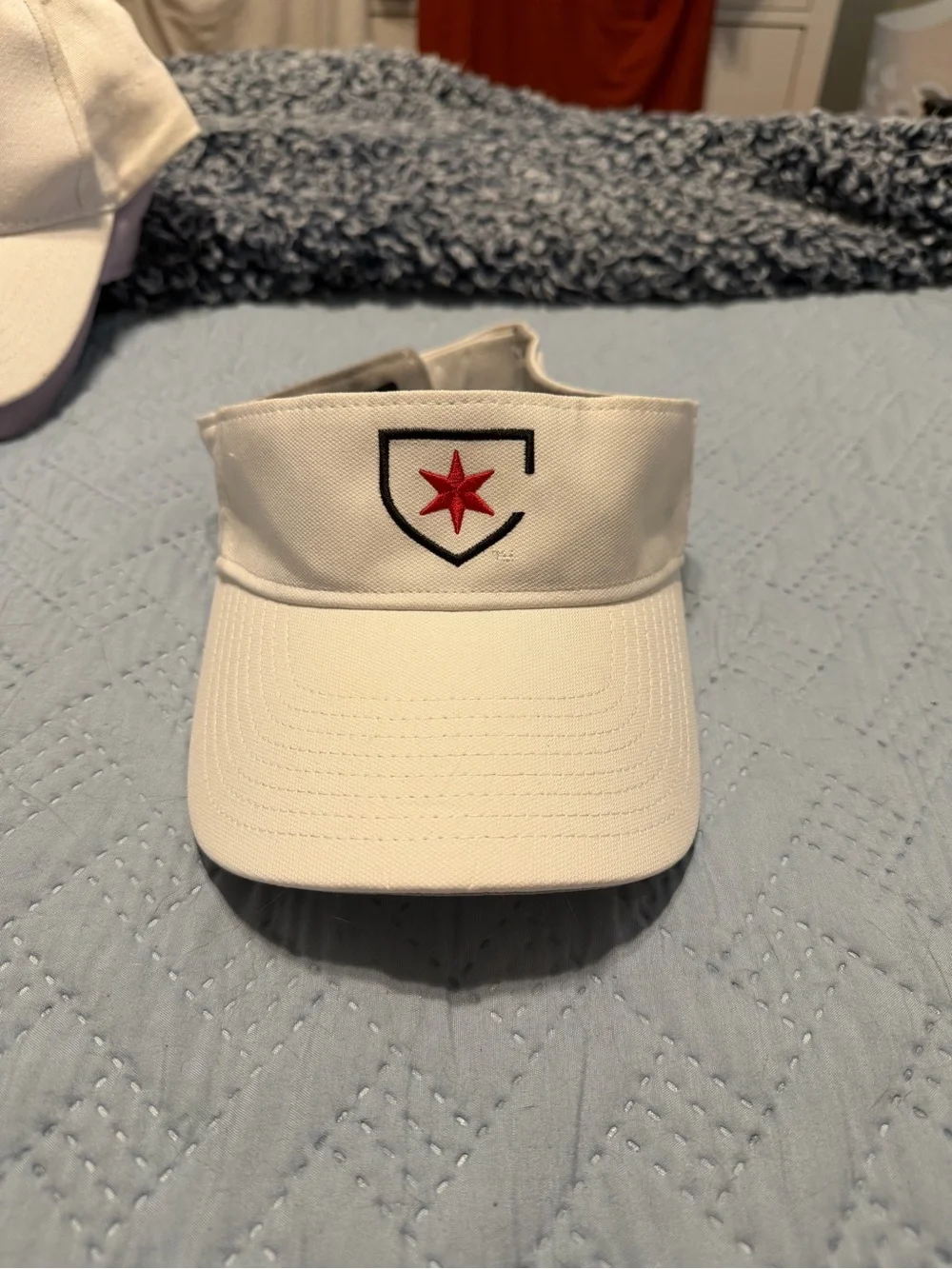 White Visor with Chicago Red Star Logo